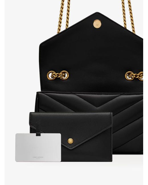 Saint Laurent White Loulou Small Matelasse Leather Shoulder Bag