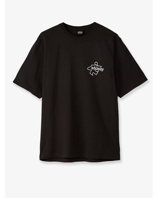 Stussy Black Cotton T-Shirt for men