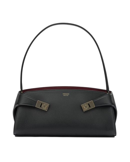 Ferragamo Black "Hug East-West" Medium Shoulder Bag