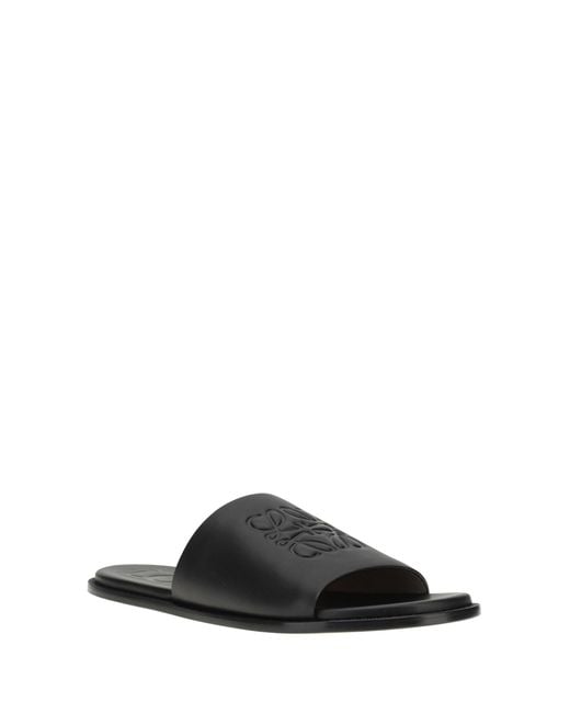 Loewe White Slide Anagram Flex Sandals for men