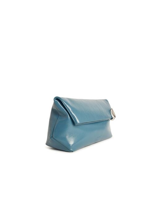 Jil Sander Blue 'Jewel' 'Ocean' Leather Clutch