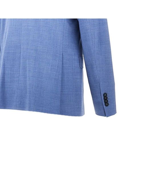 BRERAS Milano Blue Stretch Wool Tailored Suit for men