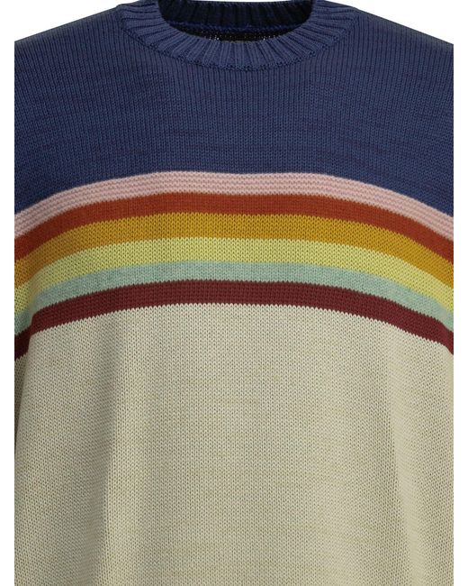 Kapital Blue 2 Tones Peckish Crewneck Sweater for men