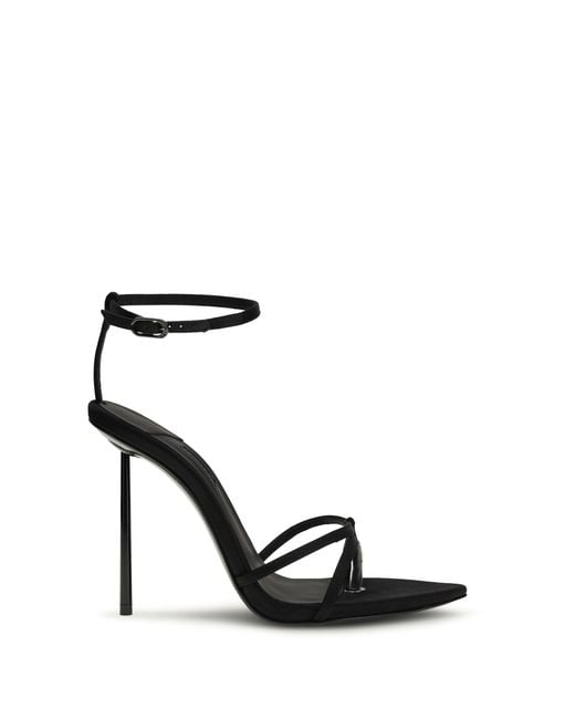 Le Silla Black Sandals Gisele Satin