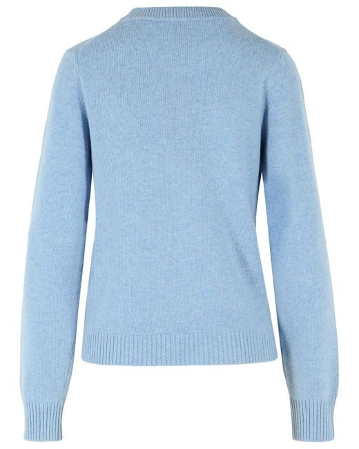 Ganni Blue Light Wool Blend Sweater