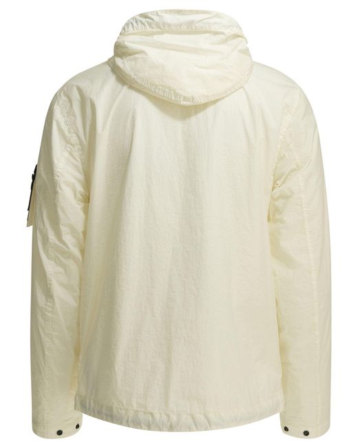 Stone Island Natural "Crinkle Reps Ny" Windbreaker Jacket for men