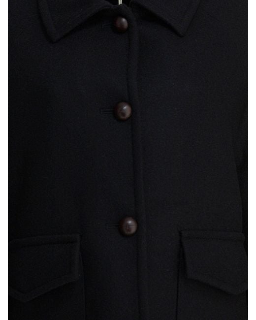 Circolo 1901 Black Wool Double-Breasted Coat