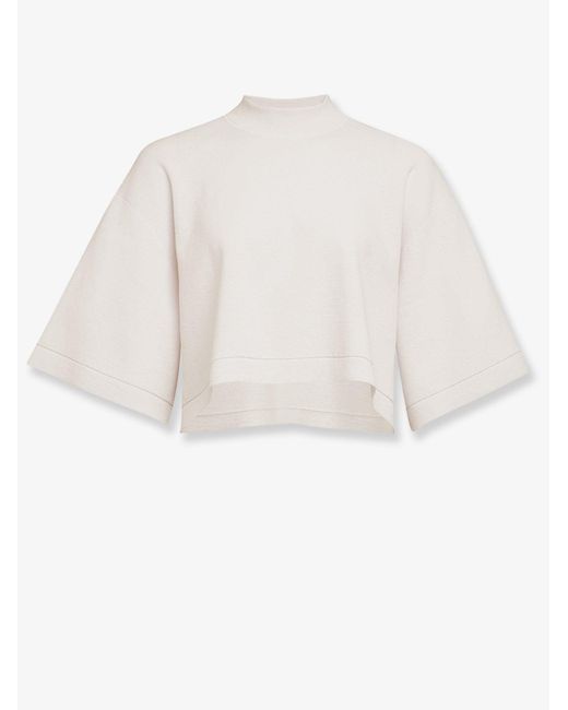 Alaïa White Cropped Cotton Blend Top