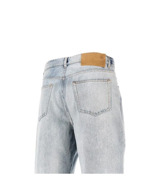MM6 by Maison Margiela Gray Distressed Denim Shorts for men