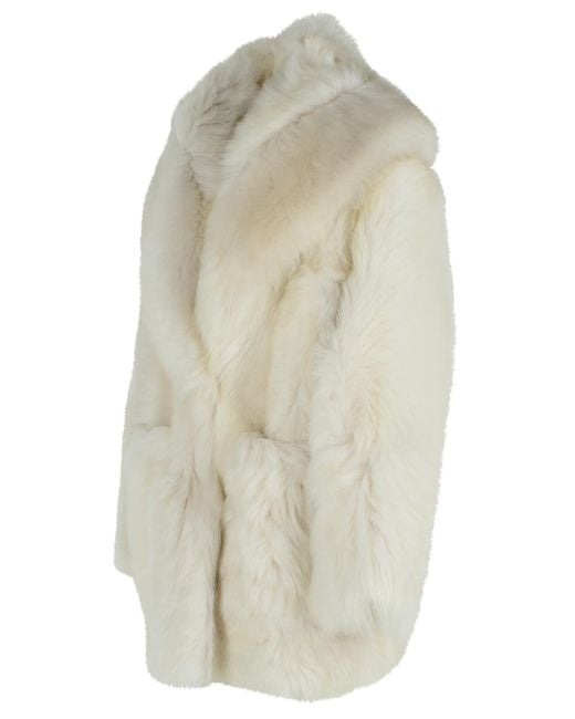 Blancha Natural Sheepskin Coat Milky