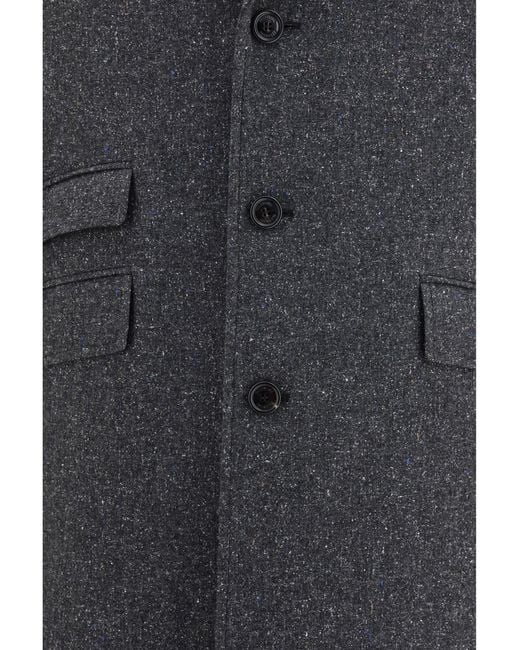 Valentino Gray Long Single-Breasted Coat for men