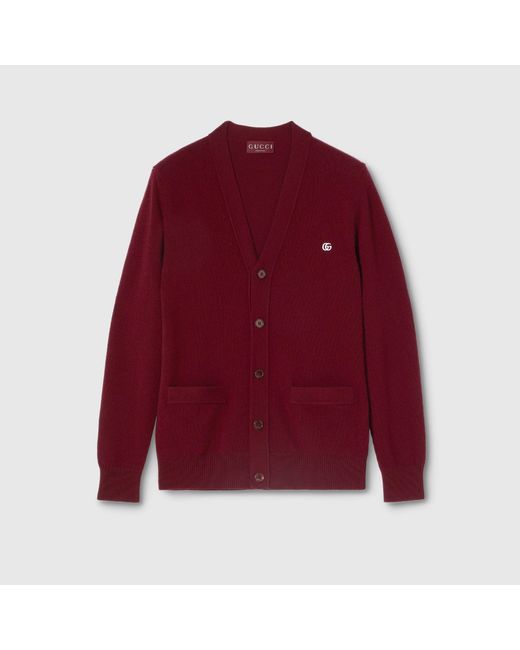 Gucci Red Wool And Cashmere Cardigan