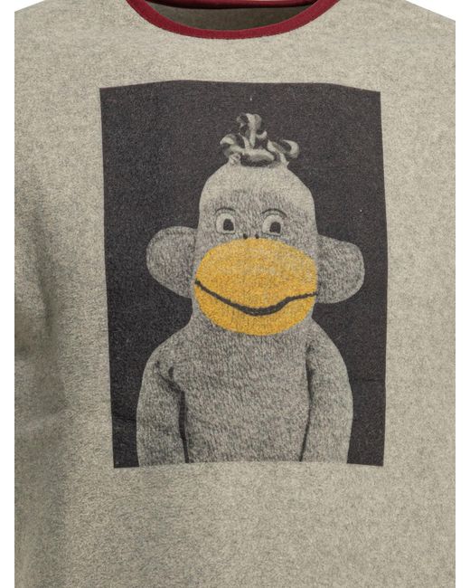 Kapital Gray Nanesaku Crewneck Sweatshirt for men
