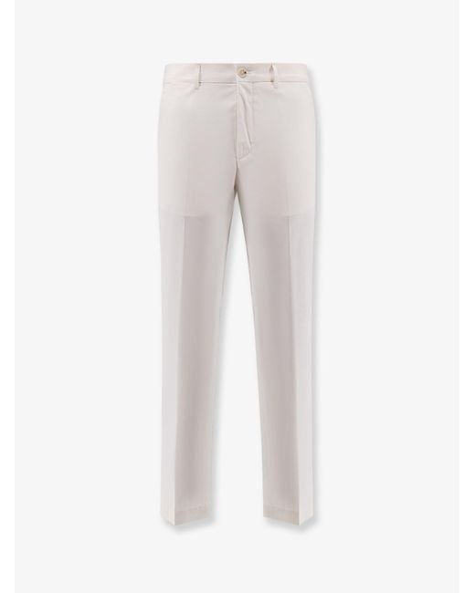 Boss Gray Cotton And Silk Trousers for men