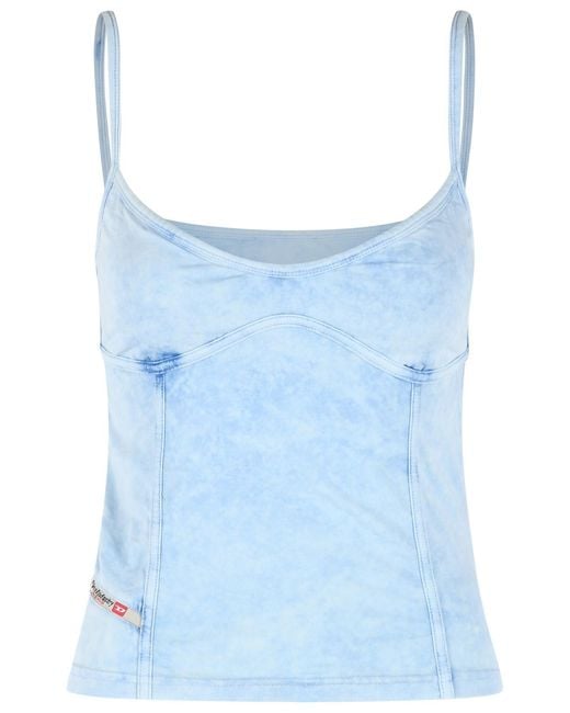 DIESEL Blue 'Ony' Light Stretch Cotton Tank Top