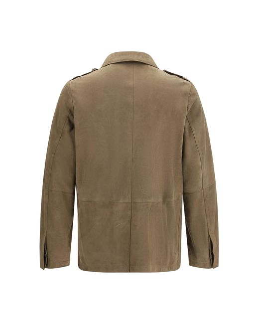 D'Amico Green Suede Jacket Liberosuede for men