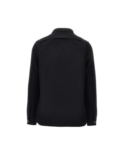 Rick Owens Black Wool Cloth Overshirt for men