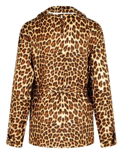 P.A.R.O.S.H. Brown Animlier Silk Blouse