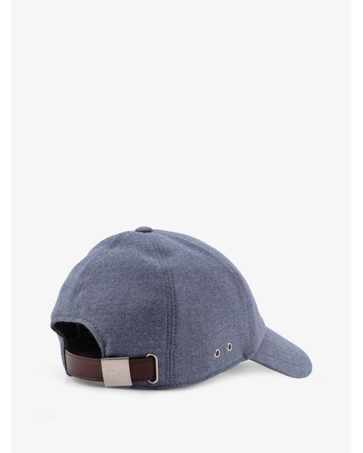 Dior Blue Dior Cotton Hat With Embroidered Logo On The Front for men