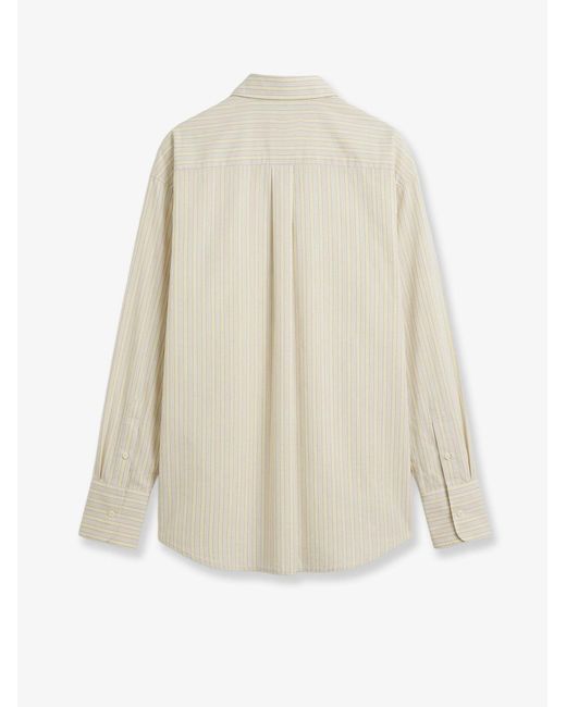 Totême  White Viscose And Silk Blend Shirt With Striped Pattern
