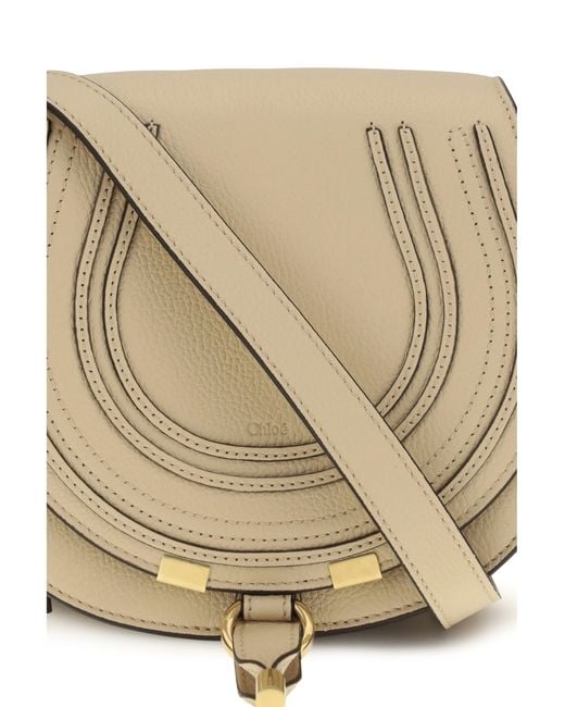 Chloé Natural Chloé Small Marcie Leather Shoulder Bag