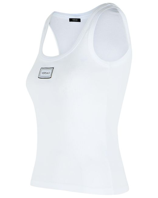 Versace Blue Cotton Tank Top