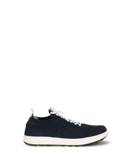 Kiton Blue Knit Sneakers for men
