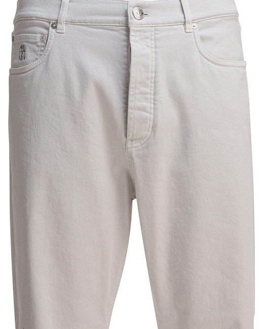 Brunello Cucinelli Gray Straight-Leg Jeans