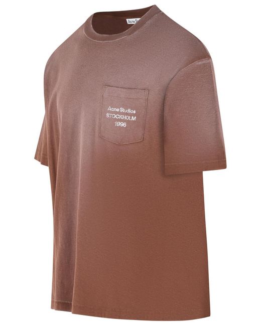 Acne Brown Cotton And Linen T-Shirt