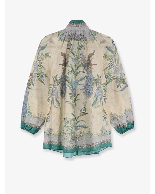 Zimmermann Blue Indra Cotton And Silk Shirt