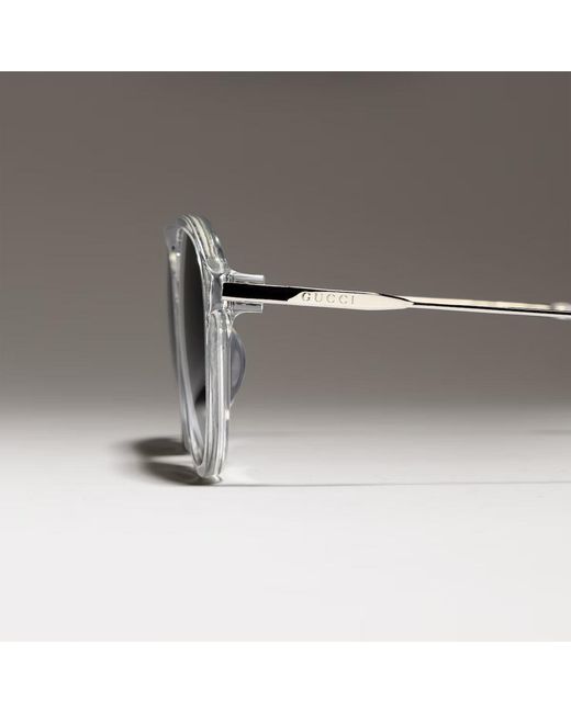 Gucci Gray Navigator Sunglasses for men
