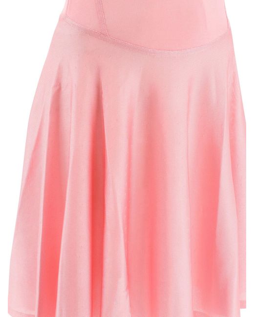 Alaïa Pink Feminine And Flattering 24Ss Mid Skirt For