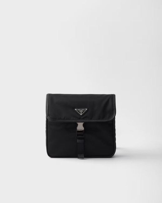 Prada Black Re-Nylon And Saffiano Leather Crossbody Bag for men