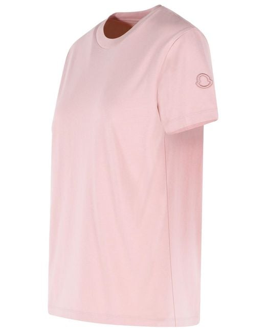 Moncler Pink Cotton T-Shirt