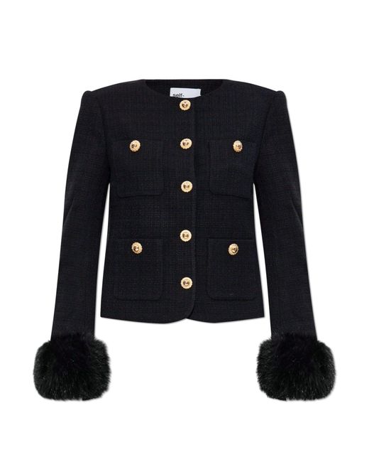 Self-Portrait Black Buttoned Jacket