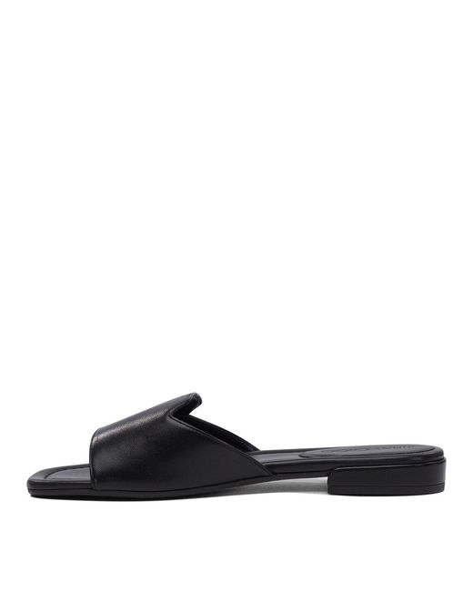 Jimmy Choo Black Dina Flat Leather Sandals