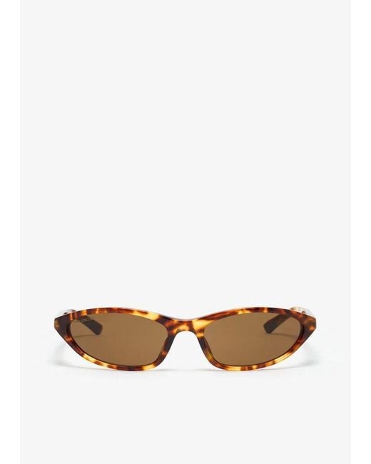 Balenciaga White "Neo Oval 2.0" Sunglasses