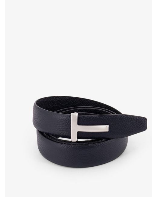 Tom Ford White Hammered Leather Belt for men