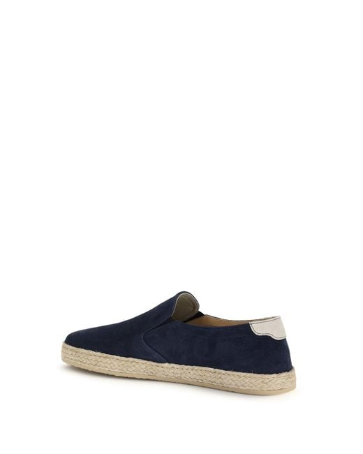 Brunello Cucinelli Blue Suede Sneakers for men