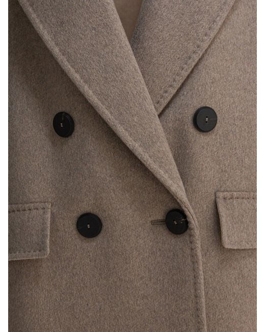 Max Mara Brown Cashmere And Wool Long Coat