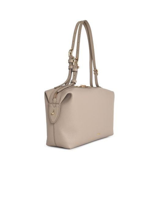 Furla Natural 'Double' Linen Lear Bag