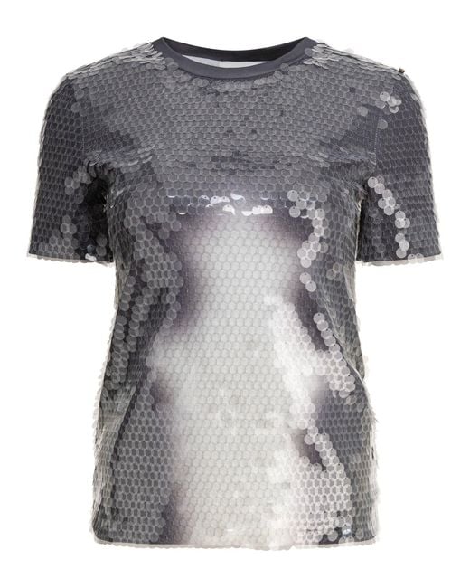 Max Mara Gray T-Shirt With Sequins T-Shirts