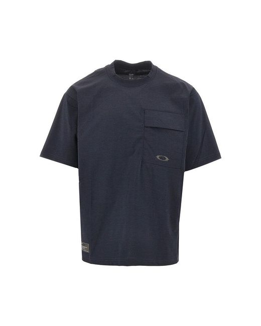 Oakley Blue 'Fgl Scratch' Technical Fabric T-Shirt for men
