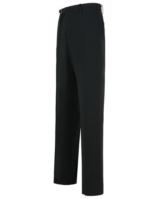 Versace Black Virgin Wool Blend Patalone