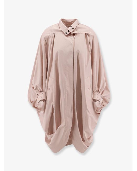 Women's Pink Cotton Cape Coat