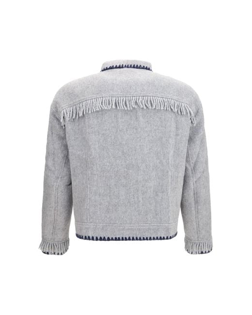 BAZISZT Blue Vedu Reversible Alpaca Wool Jacket for men
