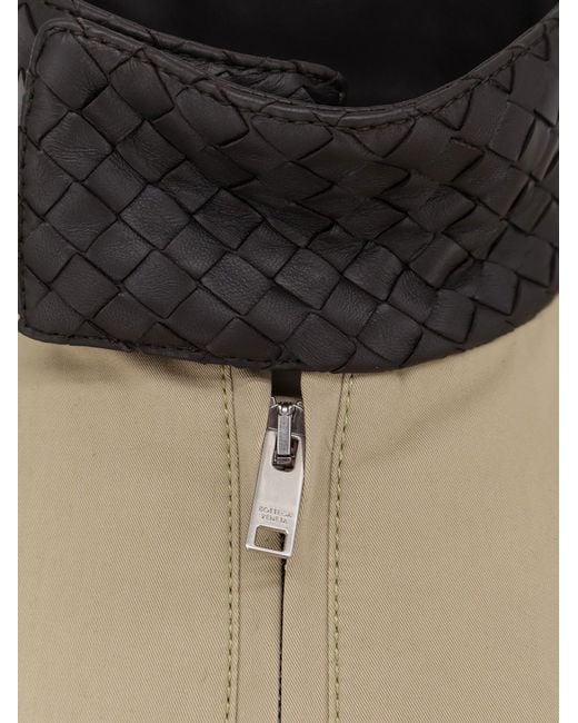 Bottega Veneta Natural Cotton Jacket With Intrecciato Detail for men