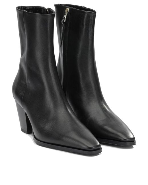 Aeyde Black Hedvig Leather Leather Rubber Boots