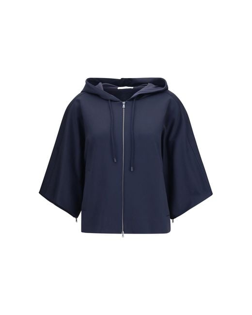 Max Mara Blue Fidato Hooded Sweatshirt