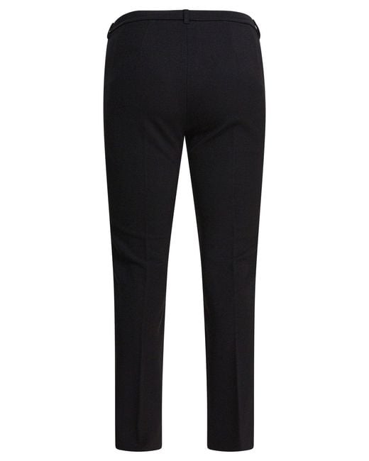Max Mara Black Stretch Cotton Blend Pants